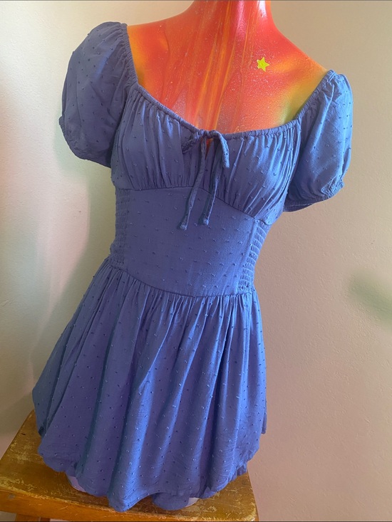 Hollister Tops - Hollister Romantic Blue Puff-Sleeve Tunic Romper Dress